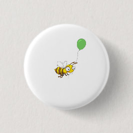 Cute hommel badge, speld, knoop met ballon ronde button 3,2 cm