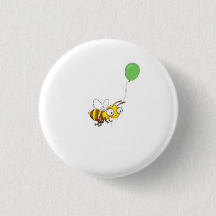 Cute hommel badge, speld, knoop met ballon ronde button 3,2 cm