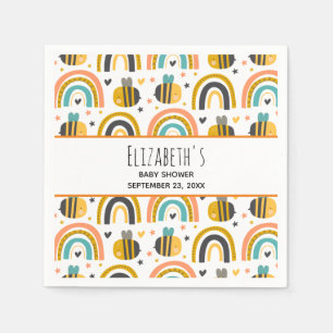 Cute Hommels en Regenbogen Patroon Baby Shower N Servet