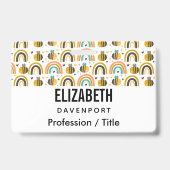 Cute Hommels en Regenbogen Patroon Badge (Achterkant)