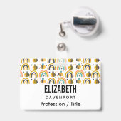 Cute Hommels en Regenbogen Patroon Badge (Achterkant met uittrekbare clip)