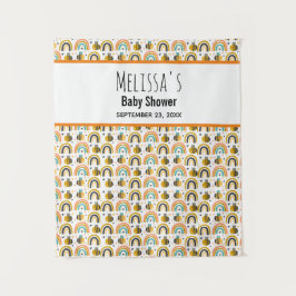 Cute Hommels en Regenboog Patroon Baby Shower Wandkleed