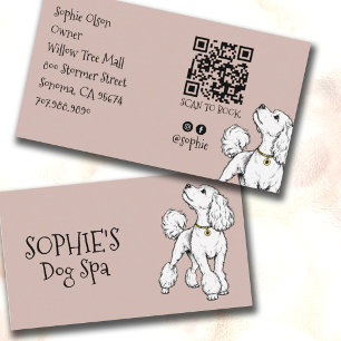 Cute Hond Blush Roze Verzorging Spa QR Code Visitekaartje