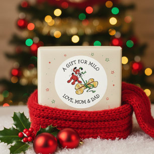 Cute Hond Cadeautag Sticker voor Kinderen