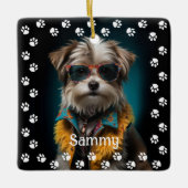 Cute Hond Foto Keramisch Ornament (Voorkant)
