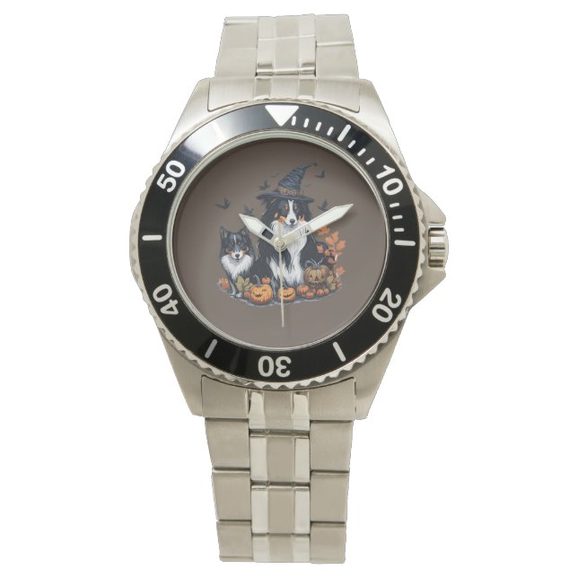 Cute Hond Halloween  Horloge (Voorkant)