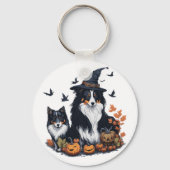 Cute Hond Halloween Sleutelhanger (Achterkant)
