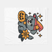 Cute Hond Heks Hoed Pompoen Fun Halloween Oversize Fleece Deken (Voorkant (Horizontaal))