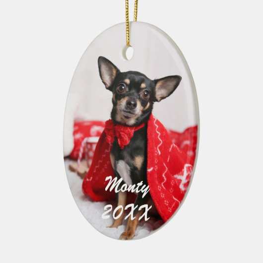 Cute Hond Huisdier Foto Keramisch Ornament (Links)