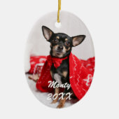 Cute Hond Huisdier Foto Keramisch Ornament (Voorkant)