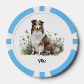 Cute Hond Illustratie - Collie Poker Chips (Voorkant)