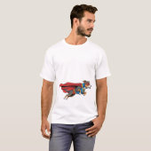 Cute Hond in Heldenkostuum T-shirt (Voorkant volledig)