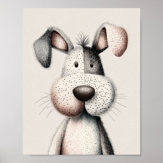 Cute Hond Kinderkamer Muur Kunst Poster (Voorkant)
