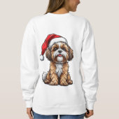 Cute Hond met Kerstmuts viert Kerstmis Trui (Achterkant)