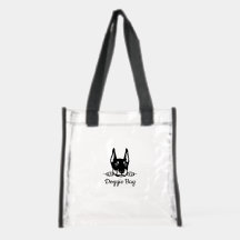 Cute Hond Ontwerp Heldere Stadion Tote Tas