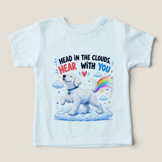 Cute Hond Ontwerp met Hoofd in de Wolken (Design voorkant)