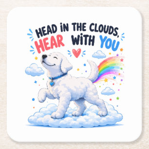 Cute Hond Ontwerp met Hoofd in de Wolken Kartonnen Onderzetters