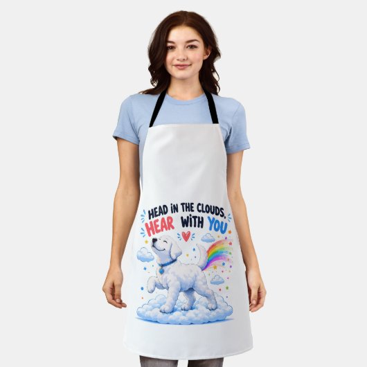 Cute Hond Ontwerp met Hoofd in de Wolken Schort (Gedragen)
