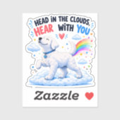 Cute Hond Ontwerp met Hoofd in de Wolken Sticker (Vel)