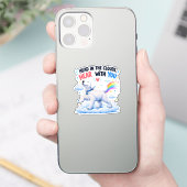 Cute Hond Ontwerp met Hoofd in de Wolken Sticker (Telefoon)