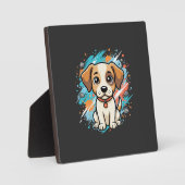 Cute Hond Paint Splash Vector Kunst_1 Fotoplaat (Voorkant)