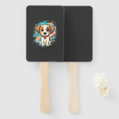 Cute Hond Paint Splash Vector Kunst_1 Handwaaier (Voorkant en achterkant)