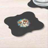Cute Hond Paint Splash Vector Kunst_1 Kartonnen Onderzetters (Gekanteld)