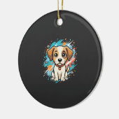 Cute Hond Paint Splash Vector Kunst_1 Keramisch Ornament (Links)