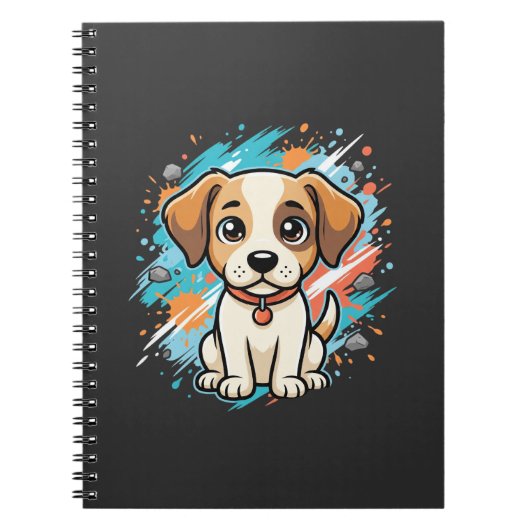 Cute Hond Paint Splash Vector Kunst_1 Notitieboek (Voorkant)