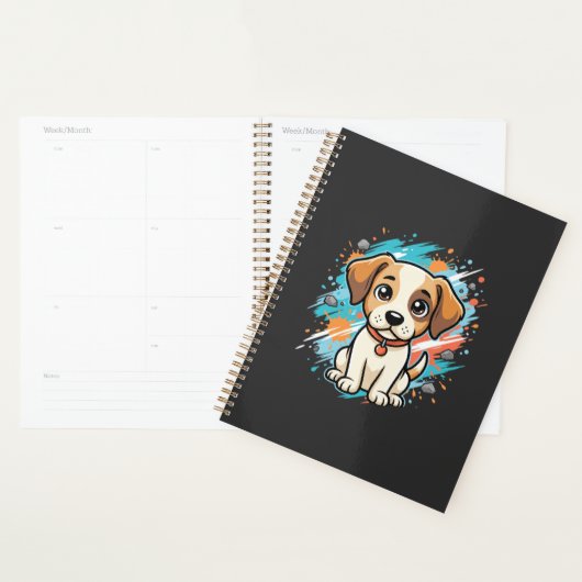 Cute Hond Paint Splash Vector Kunst_1 Planner (Display)