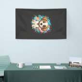 Cute Hond Paint Splash Vector Kunst_1 Spandoek (Beurs)