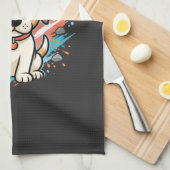 Cute Hond Paint Splash Vector Kunst_1 Theedoek (Quarter Fold)