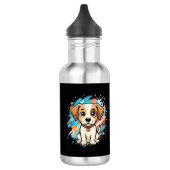 Cute Hond Paint Splash Vector Kunst_1 Waterfles (Links)