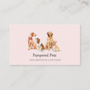 Cute Hond trimmen Pet boutique Roze Visitekaartje