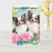 Cute Hond Verjaardagskaart Kaart (Gele Bloem)