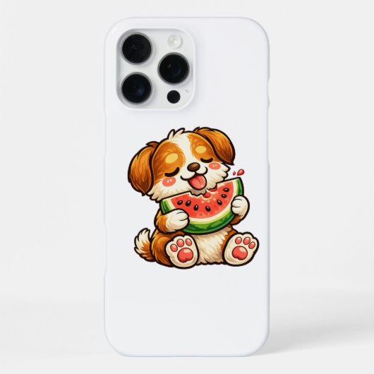 Cute Hond Watermeloen iPhone Hoesje (Achterkant)
