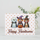 Cute Honden als spook, heks en vampier  Kaart (Staand voorkant)