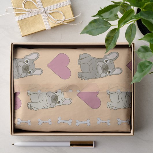 Cute honden, botten en harten tissuepapier (Geschenk)