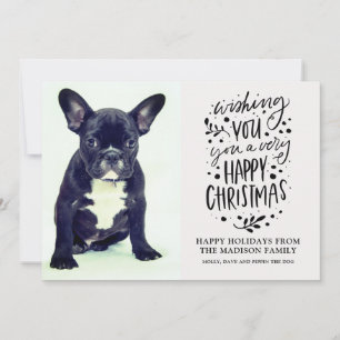 Cute Honden Foto Kerstmis Feestdagenkaart