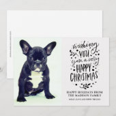 Cute Honden Foto Kerstmis Feestdagenkaart (Voorkant / Achterkant)