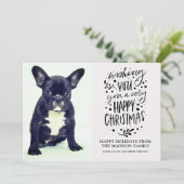Cute Honden Foto Kerstmis Feestdagenkaart (Staand voorkant)