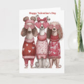 Cute Honden Hartjes Pullover Valentijnsdag Kaart (Voorkant)