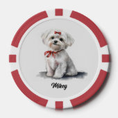 Cute Honden Illustratie - Maltese Poker Chips (Voorkant)