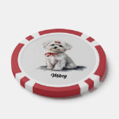 Cute Honden Illustratie - Maltese Poker Chips (Enkel)
