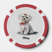 Cute Honden Illustratie - Maltese Poker Chips (Achterkant)