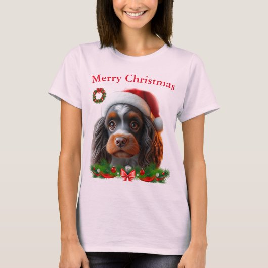 Cute honden Kerst T-shirts (Voorkant)
