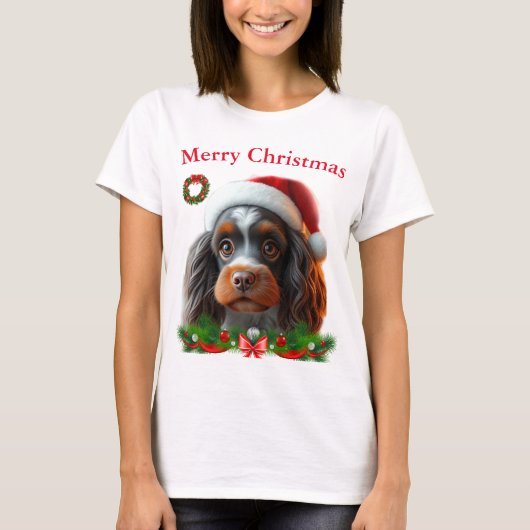 Cute honden Kerst T-shirts (Voorkant)