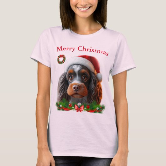 Cute honden Kerst T-shirts (Voorkant)