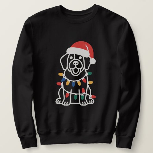Cute Honden Kerstlichten & Muts Trui (Design voorkant)