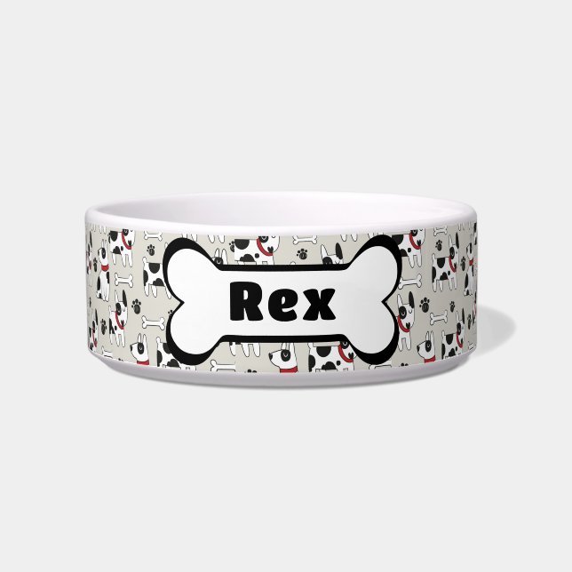 Cute Honden Kom Personaliseer (Voorkant)
